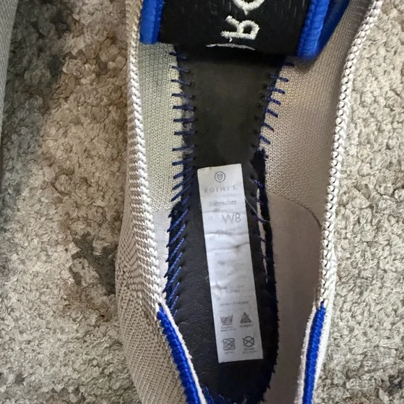 Rothy's Women The Point Ballet Flats Size 8 Cream and Gray - Picture 3 of 4